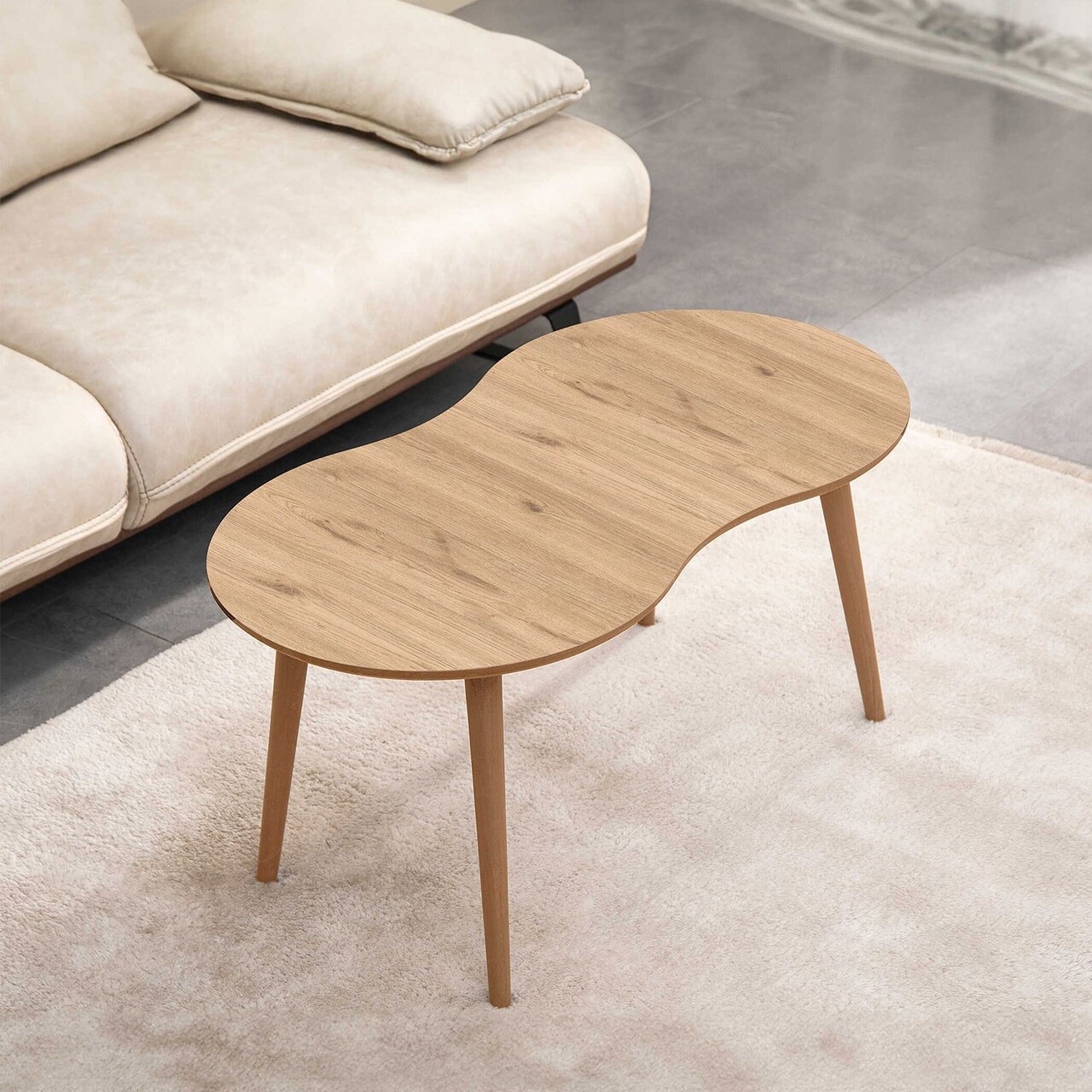 Masuta de cafea, Hanah Home, Moon, 99x45x54 cm, Stejar - imagine 6